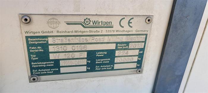 Used 2013 Wirtgen W120FI