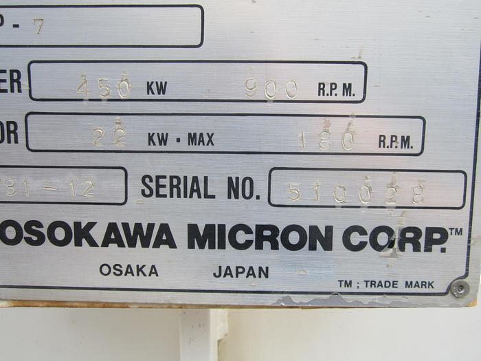 Unused Mill, Mikro, FP-7, C/st, Hosokawa, 600 HP, (2) #C481251