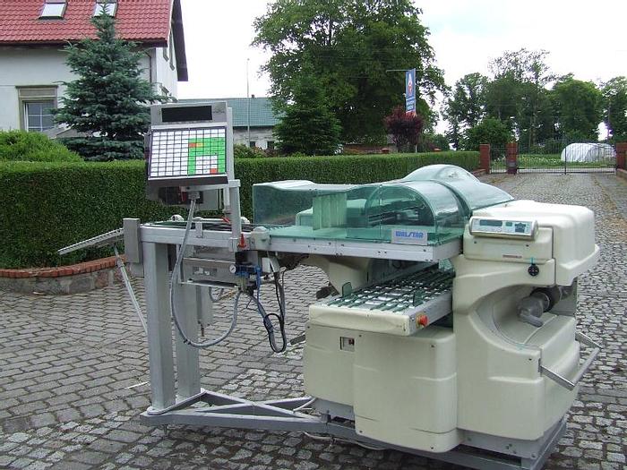 Used Maszyna pakująca na tackach w folię rozciągliwą z wagą i etykieciarką "WALDYSA"