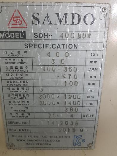 Used Press Sheet Stamping Mechanical SDH-400HUW SAMDO