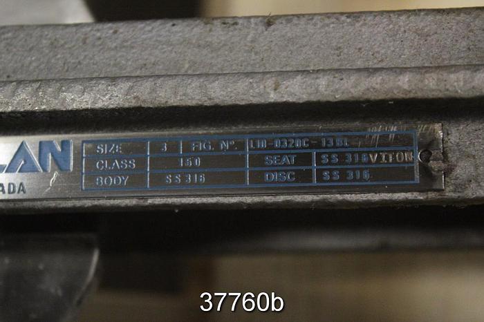 Used Velan 3" Hand Operated Knife Gate Valve, L10-0320C-13BL #37760