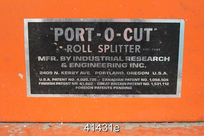 Used Porto-O-Cut Roll Splitter #41431