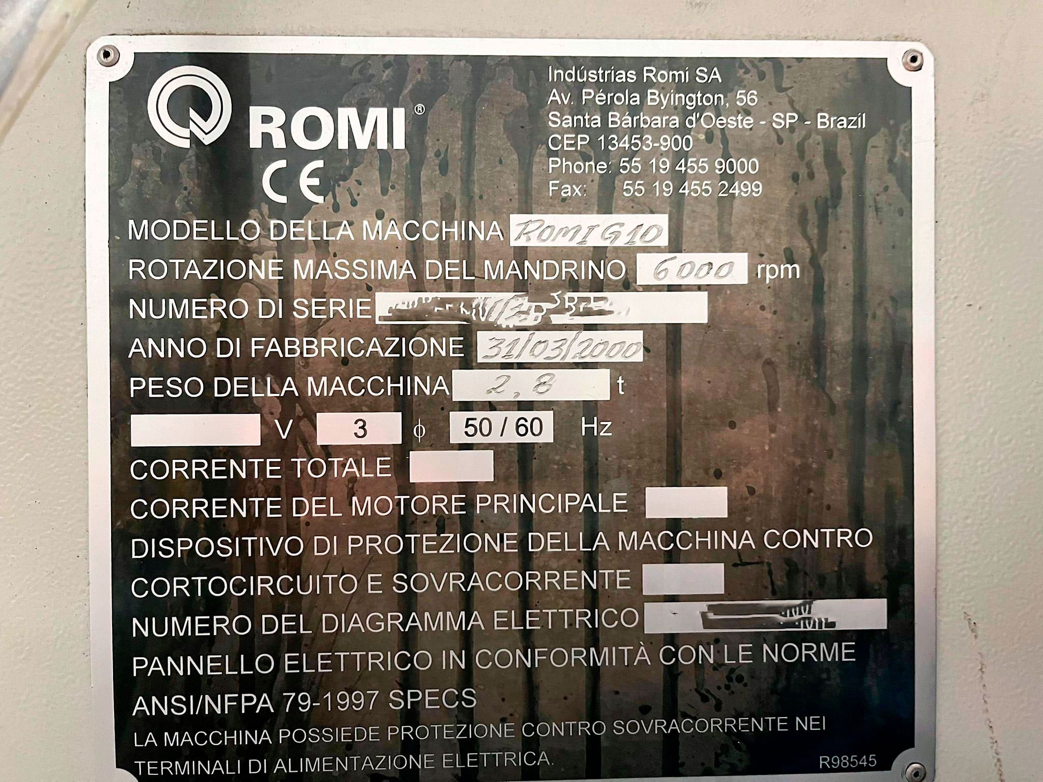 Used ROMI G10 - CNC Lathe - 2000