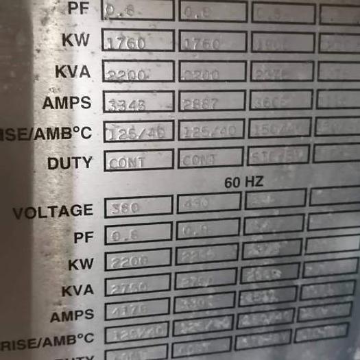 Used 1.76 MW 2004 Used Mitsubishi S16R-PTAA2-S Diesel Generator