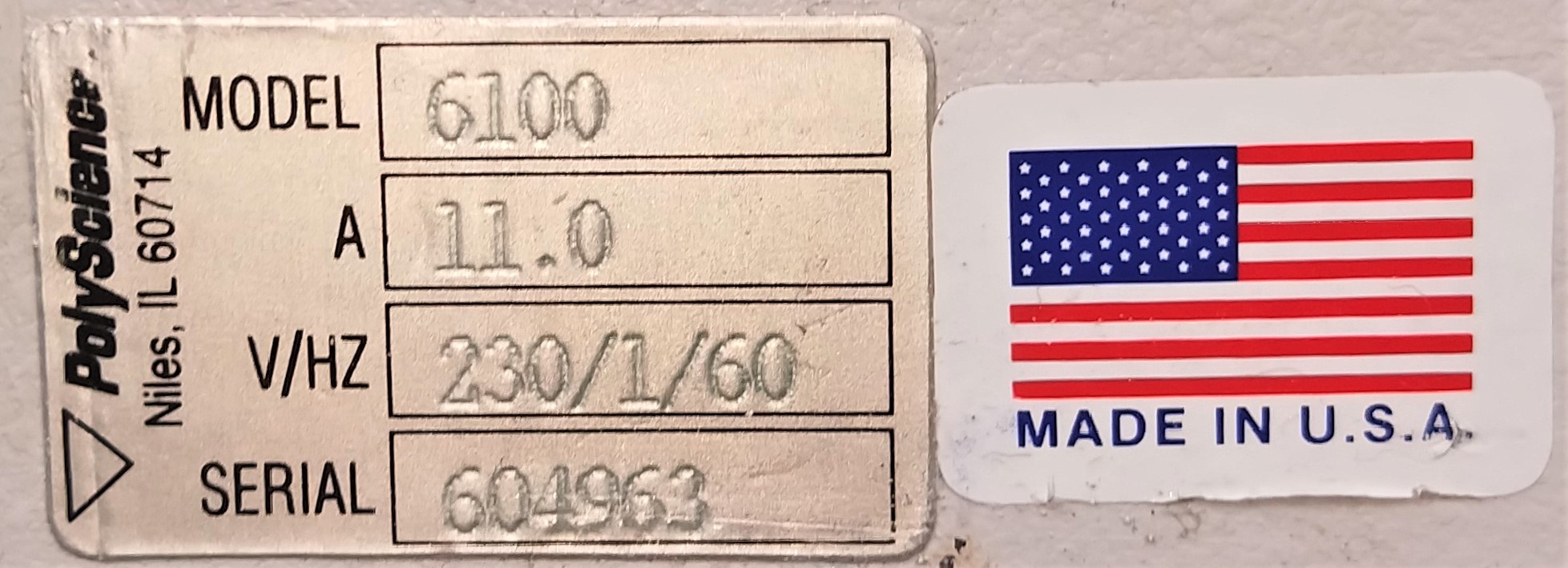 Used Polyscience 6100 Portable Recirculating Chiller