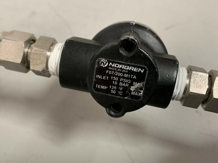 Used Victor VTS 250C 3000 PSIG Gas Regulator w/ Norgen F07-200-M1TA Pneumatic Filter
