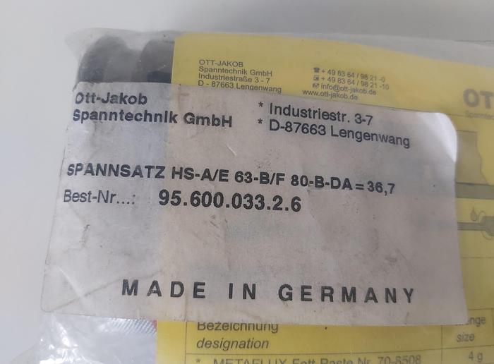 Spannsatz, 95.600.033.2.6, HS-A/E 63-B/F 80-B-DA, Ott neu