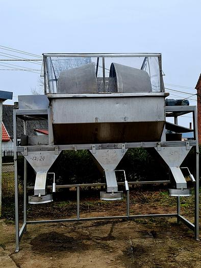 Used Sortownik dwubębnowy na 3 - sorty z osłoną z pleksiplasu w ramie nierdzewnej