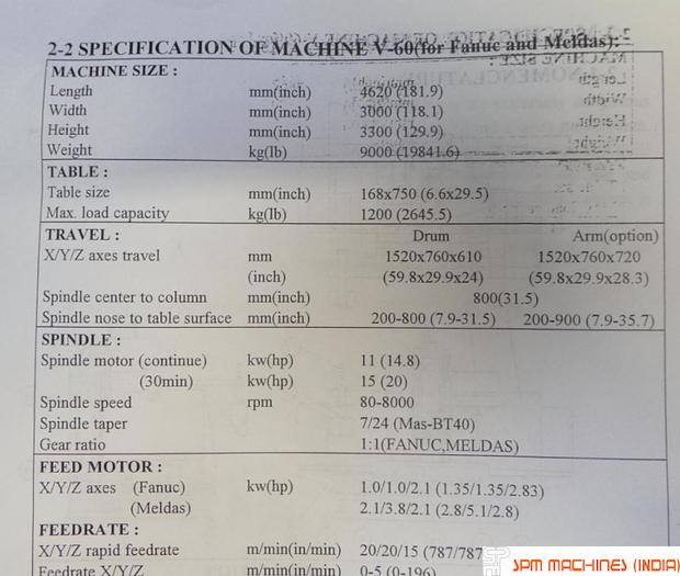 Used Leadwell V60 VMC - 2005