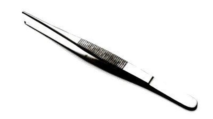 Used Forceps Tissue Dissecting Standard Point 1 in 2 Teeth 150mm (6in)