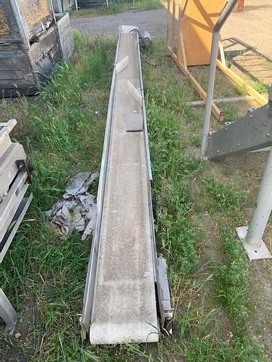 Used 12" Wide x 19.5' Long Flat Belt Conveyor