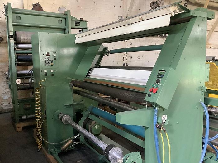 Used 62" WIDE SHAR MANUFACTURING CENTERWIND INSPECTION AND REWIND MACHINE