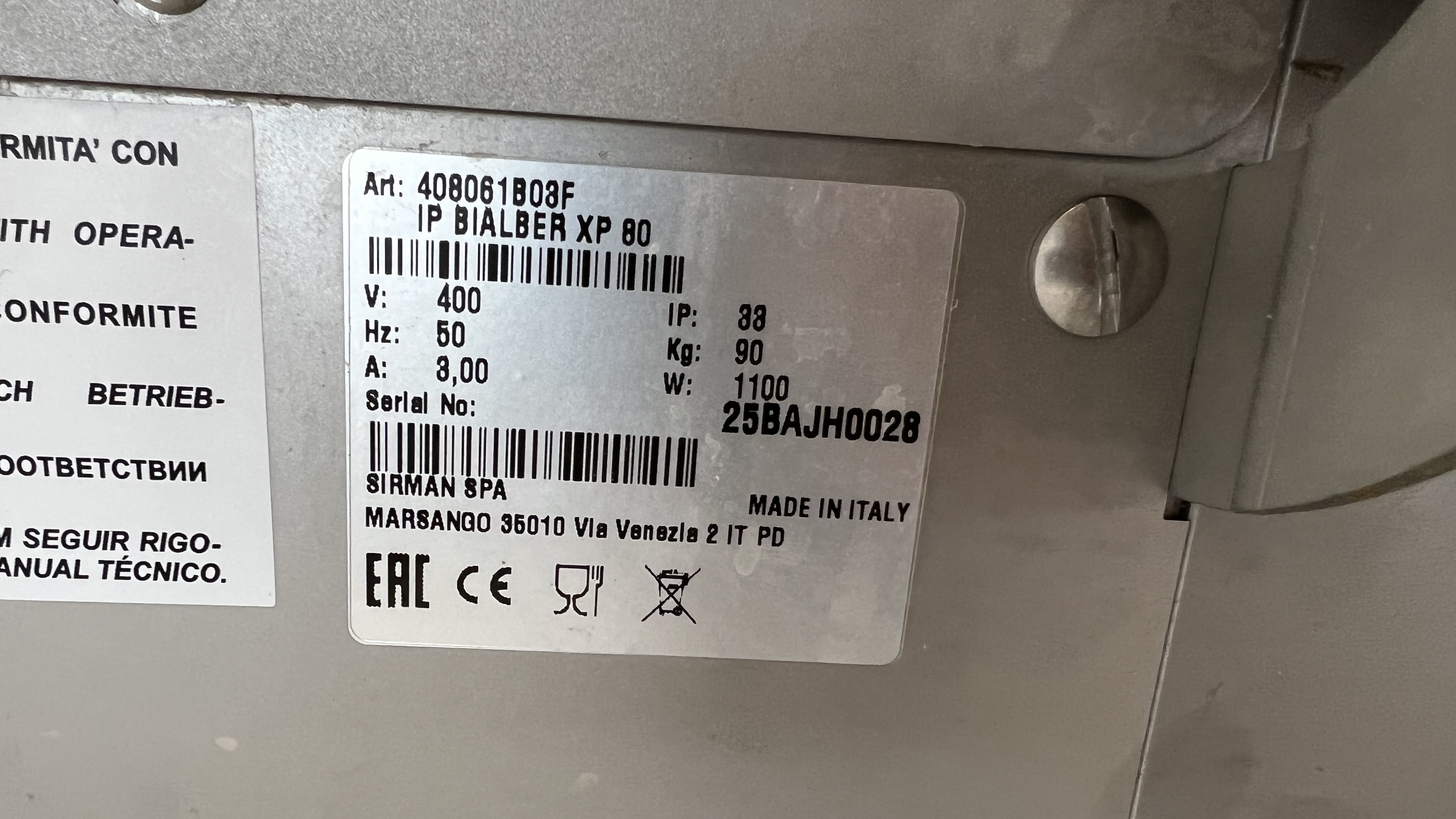 Used  Blandare Sirman 80kg
