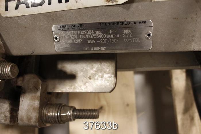 Used Fabri 6" Hand Operated Knife Gate Valve #37633