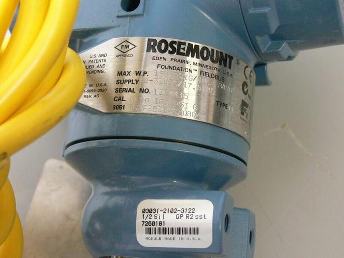 Used Rosemount Pressure Transmitter 0-100 PSI
