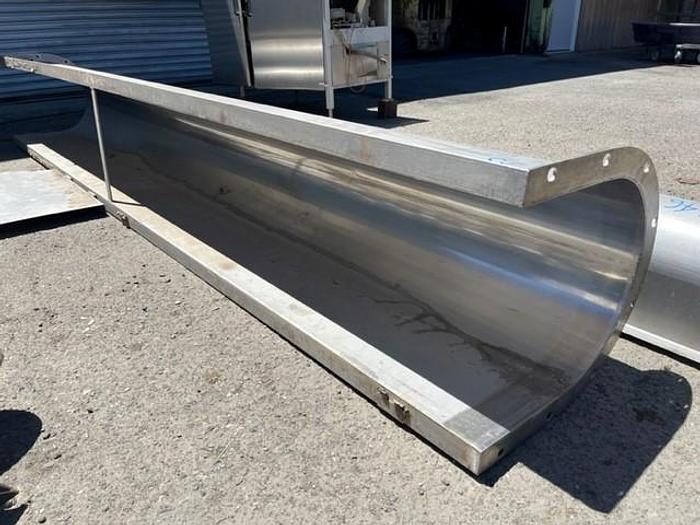 Used 12' Long x 17" Wide Stainless Steel Auger Trough