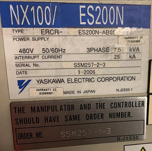 Used MOTOMAN ES200N 6 AXIS 200KG X 2,651MM HIGH REACH ROBOTS (40) AVAILABLE NX-100 CONTROLLERS