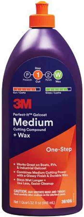 3M GELCOAT MEDIUM CUTTING COMPOUND WAX - QT