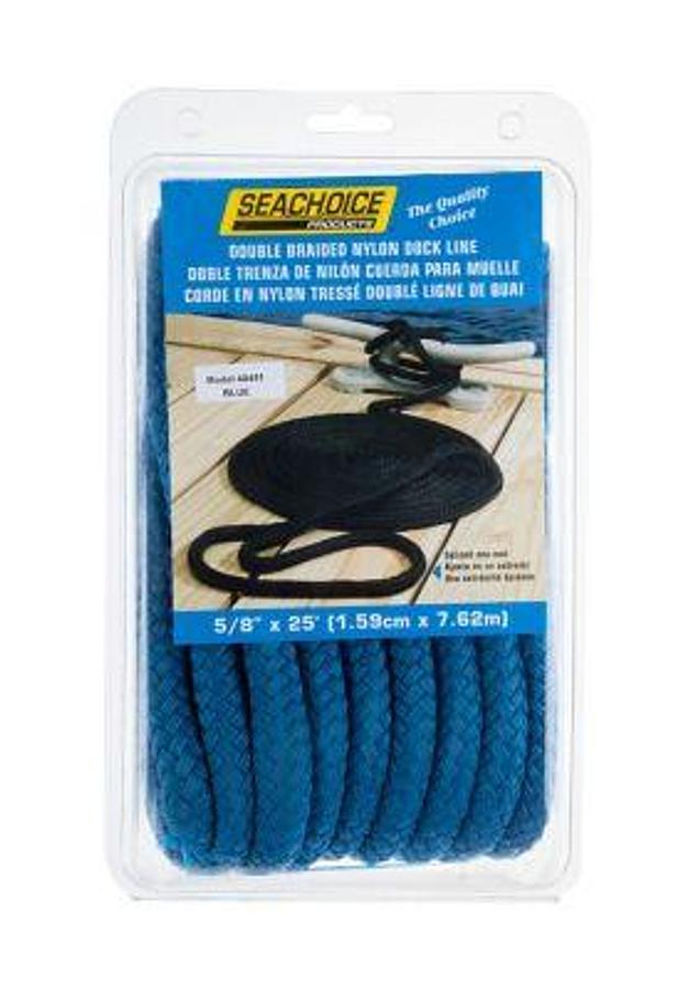 SEACHOICE DOUBLE BRAIDED BLUE DOCKLINE - 5/8in x 25Ft