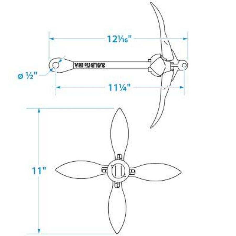 SEACHOICE FOLDING GRAPNEL ANCHOR - 3 1/2 LBS