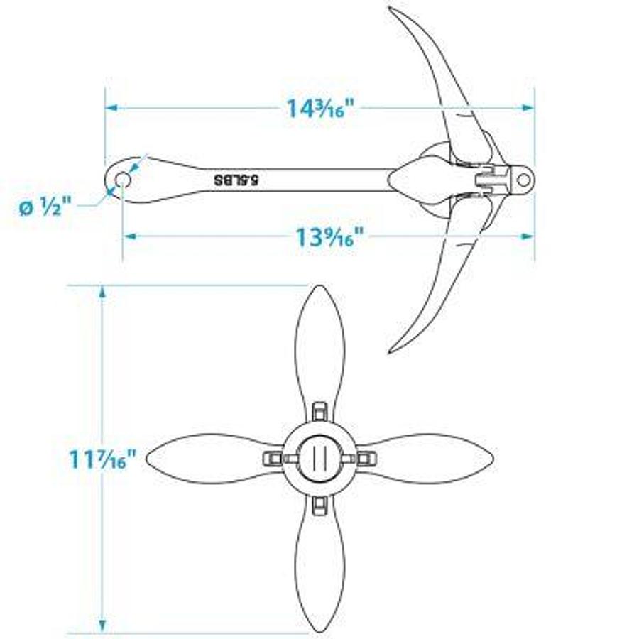 SEACHOICE FOLDING GRAPNEL ANCHOR - 5 1/2 LBS