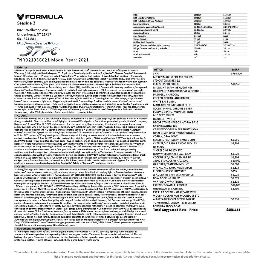 Used 2021 Formula 37PC