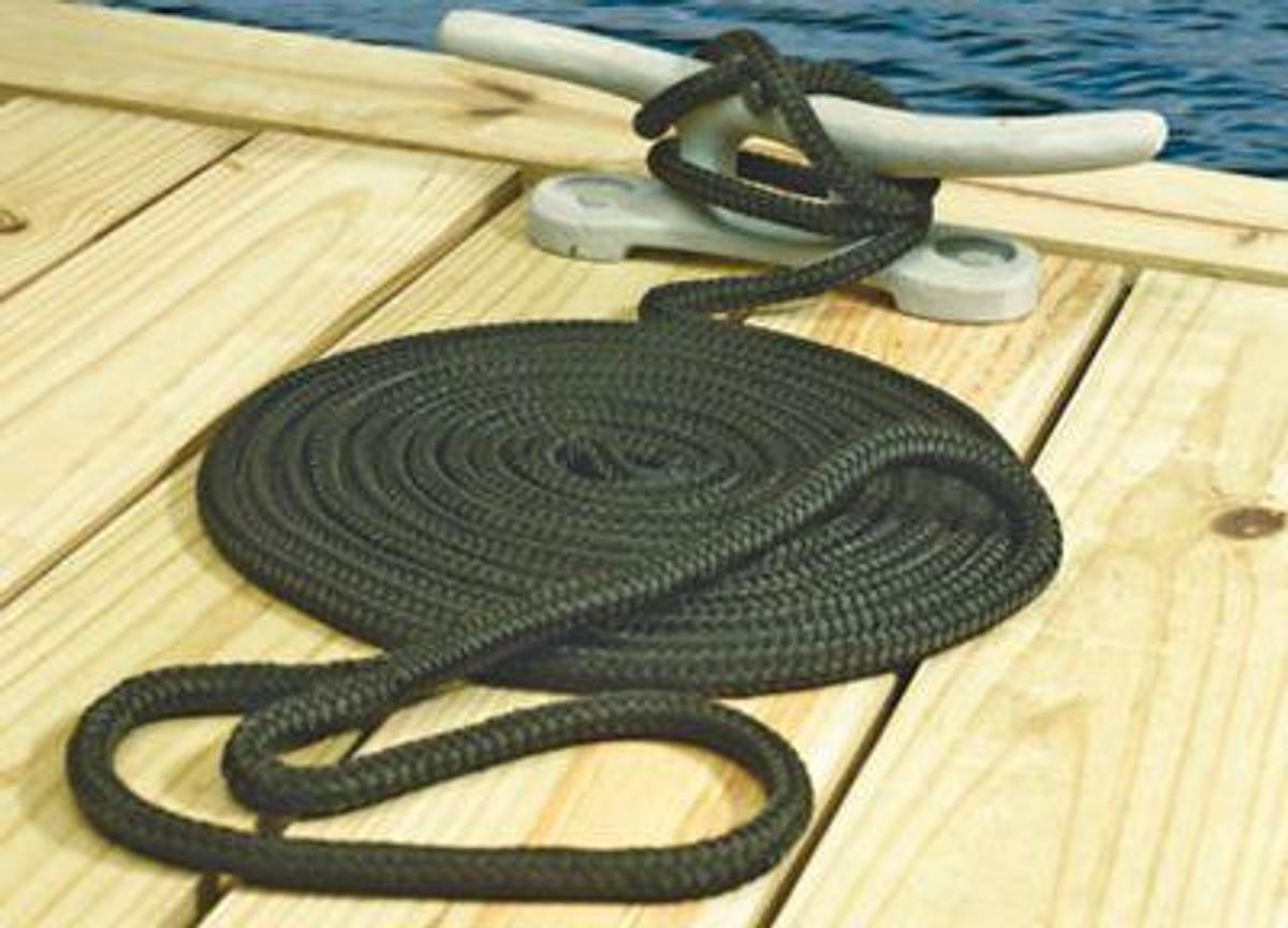 SEACHOICE DOUBLE BRAIDED BLACK DOCK LINE - 3/4in x 35Ft