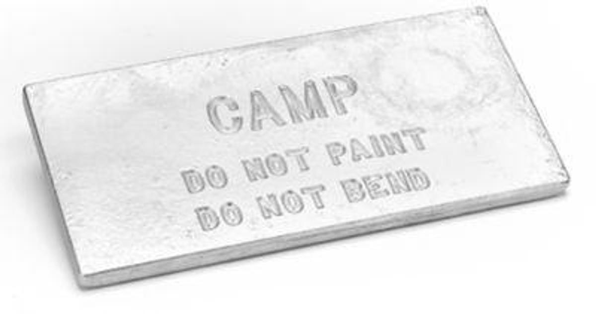 CAMP ZINC PLATE - 1/2"X6"X12"