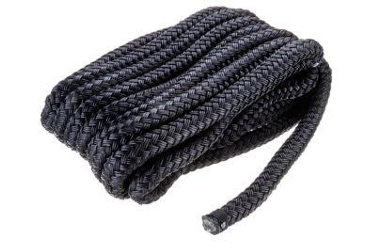 SEACHOICE DOUBLE BRAIDED BLACK DOCKLINE - 5/8in x 25Ft