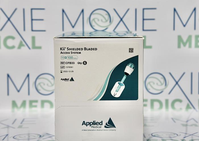 APPLIED MEDICAL CFB33 KII SHIELDED BLADED ACCESS SYSTEM, ADVANCED FIXATION 11MM X 100MM, BOX OF 6