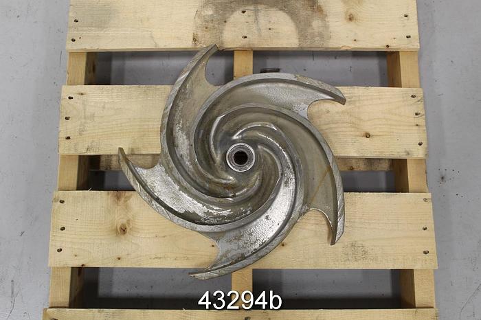 Used Goulds 3175 4x6x18 17" Diameter Stainless Steel 5-Vane Impeller #43294