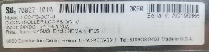 Used STI 70027-1010 LCC-FB-DC1-U- STI LIGHT CURTAIN CONTROLLER