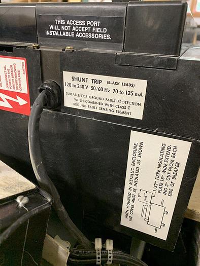 Used PAF20361021 Square D 2000A Frame 1600A Rated 600V Ground Fault 120V Shunt Trip