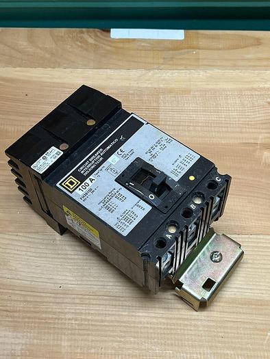 Used FH36100 Square D 100 Amp 600V 3 Pole I-Line Plug in Circuit Breaker