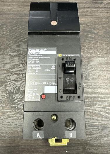 QGA222001 Square D 200 Amp 240V 2 Pole 65kA@240V PowerPact Circuit Breaker New 785901438922