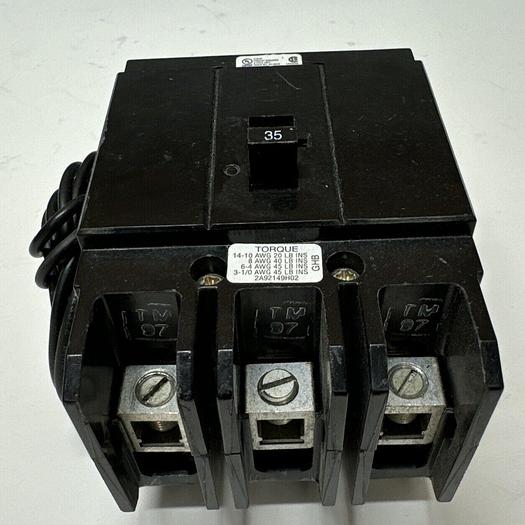 Used GHB3035 EATON 35 Amp 480V 3P Bolt On Circuit Breaker 120V Shunt Trip New