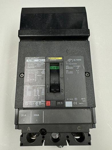 HJA260202 Square D 20 Amp 600V 2 Pole ILine Circuit Breaker New