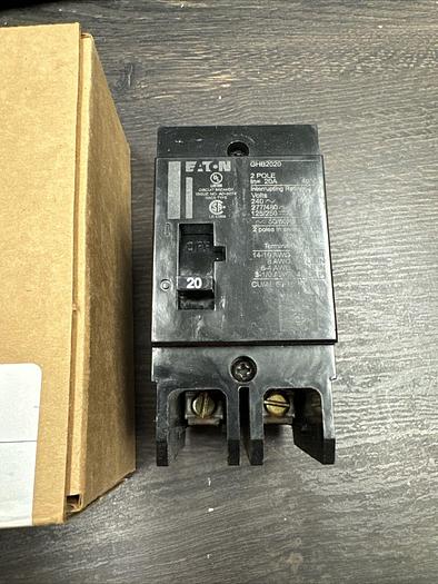 GHB2020 EATON Cutler Hammer 20 Amp 480/277V 2 Pole Bolt On Circuit Breaker New 786679911204