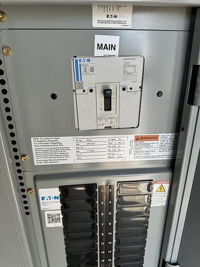 Cutler Hammer PRL1A 100 Amp Main Breaker Panel 208/120V 3P4W Nema 1 Panelboard