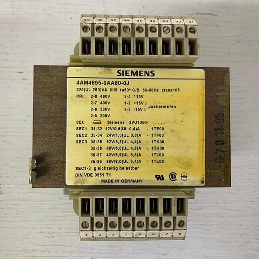 Used 320VA Siemens 4AM4895-0AA80-0J Control Transformer