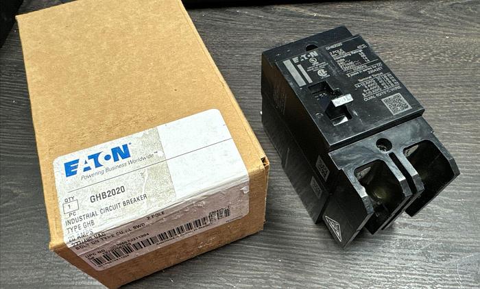 GHB2020 EATON Cutler Hammer 20 Amp 480/277V 2 Pole Bolt On Circuit Breaker New 786679911204