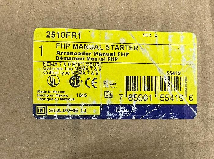2510FR1 Square D Manual Motor Starter FHP NEMA 7 & 9 Manual Starter 2510 FR1