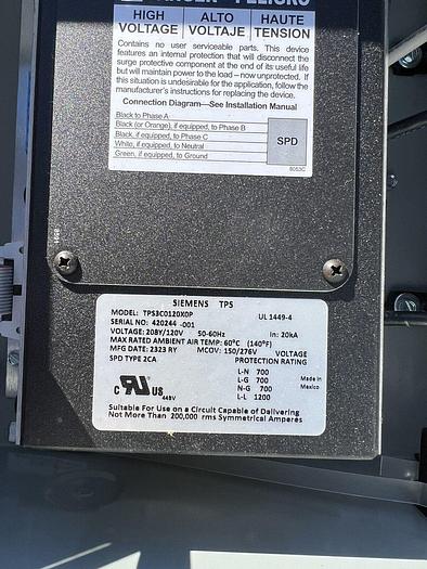 WSPD3N20C Siemens SPD Extension Box Surge Protector TPS3C0120X0P New
