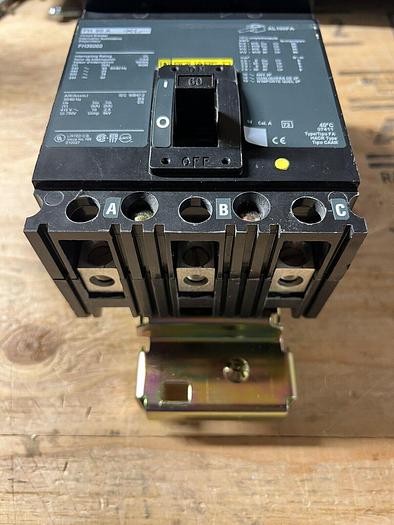 FH36060 Square D 60 Amp 600V 3 Pole 25kA@480V I-Line Circuit Breaker FH60A New