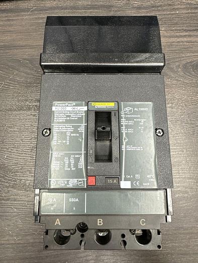 HJA36015 Square D 15 Amp 600V 3 Pole I-Line Plug In Circuit Breaker HJA New 785901419044