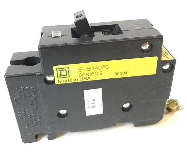 Used EHB14020 Square D 20 Amp 277V 1 Pole Bolt On Circuit Breaker