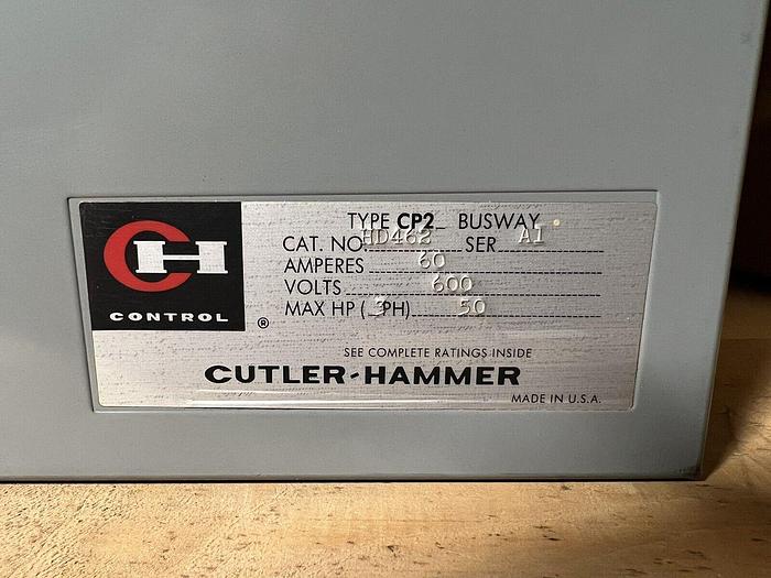 CP2HD462 Cutler Hammer 60 Amp 600V 3 Pole 4 Wire Bus Plug Switch New