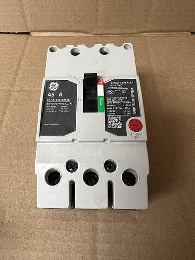 TEYL3045B GE 45 Amp 480V 3 Pole 65k@480v Bolt On Circuit Breaker New