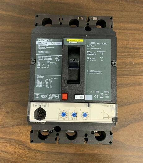 HGM36100U31X Square D 100 Amp 600V 3 Pole Bolt On Circuit Breaker Micrologic 3.2