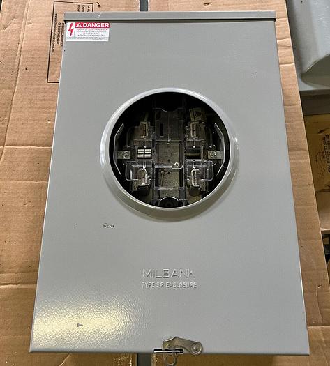 Milbank 125 Amp 600V Sinlge Phase 3 Wire Meter Socket with Bypass Series 757 New